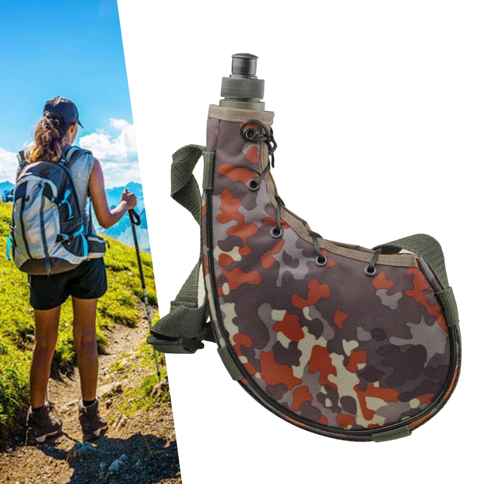 Canteen Water Bottle Kettle Bag 750ml Drink Dining Drinkware sports water bottle portable water bottle portable water jug sports water bag for Travel Backpacking Adults