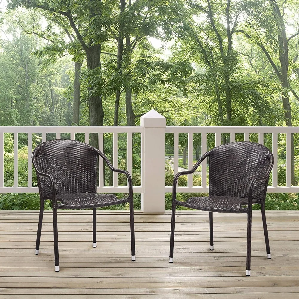 

Garden furniture, outdoor wicker stackable chairs, chair set of 4 pieces