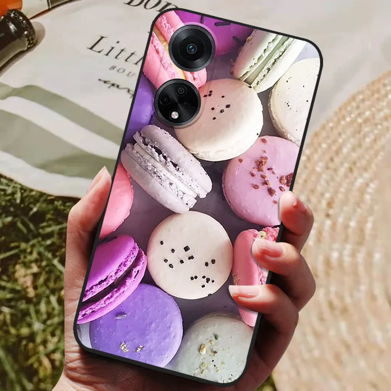 Stylish Black Silicone Painted Soft Phone Case - Premium TPU Protective Cover