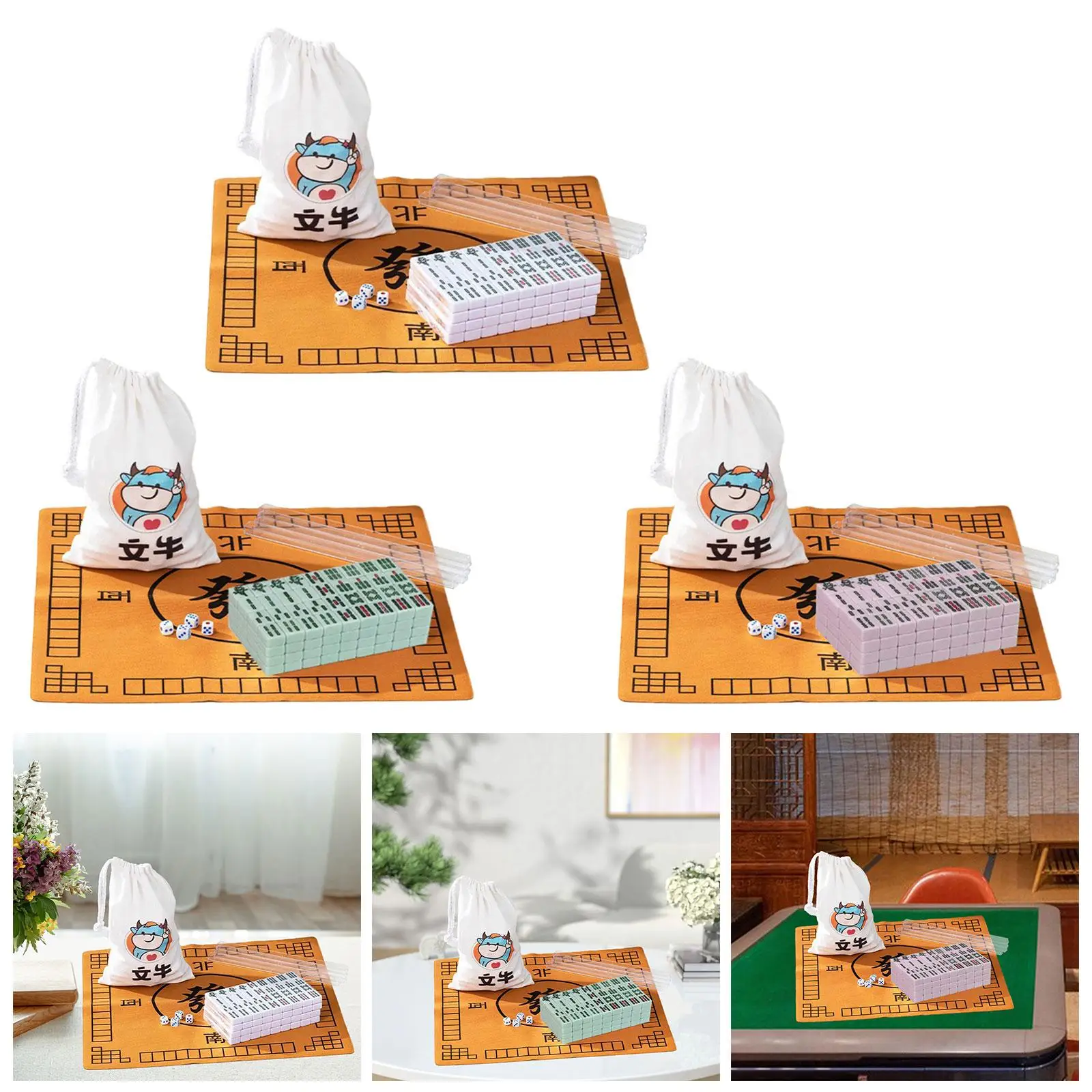 Mini mAh Jong Game Set Activity Game Traditional Entertainment Party Friends Gathering for Home Party Travel New Year