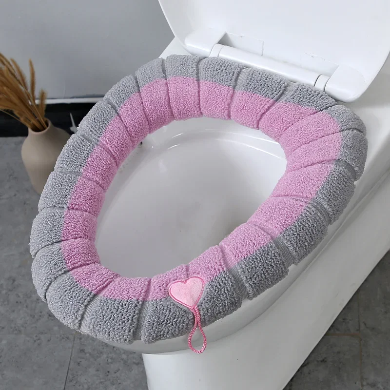 General Winter Warmer Toilet Seat Cover Thick Fleece Comfortable Baby Kids Potty Seats Pad Washable Case Bathroom Accessories