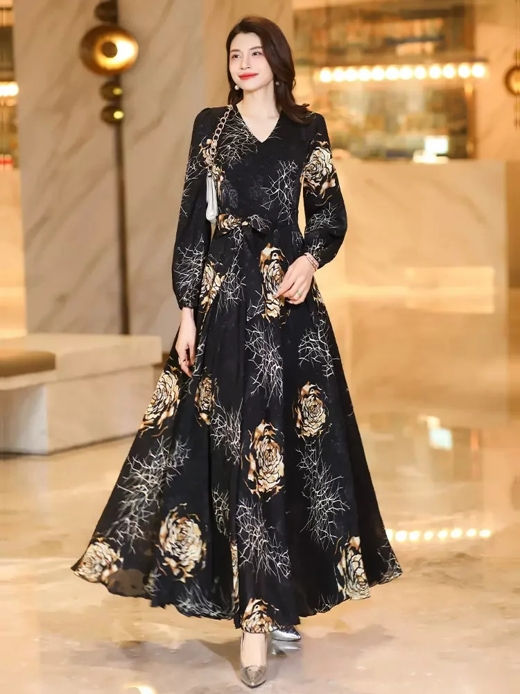 chinese dress ladies Terani Couture 251P4375 A Line Long Floral Print Formal Prom Dress main image 1