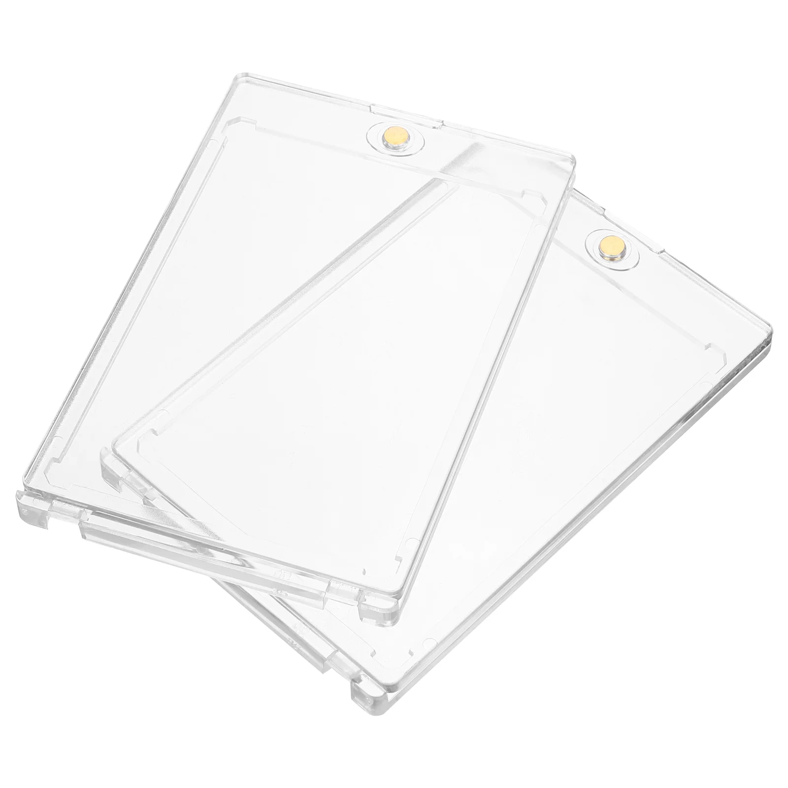 2 Pcs Magnetic Card Holder Clear Trading Card Case Sports Souvenirs Baseball Protector Football Game Display Acrylic