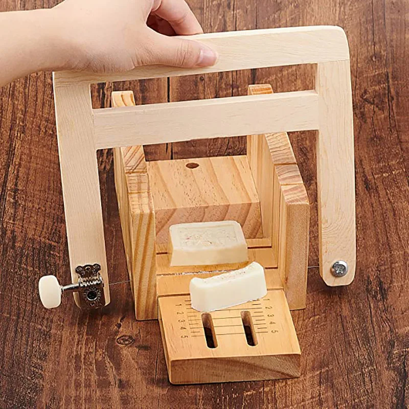 Wire Soap Cutter Slicer with Wooden Handle, Saw Soap, Candle, Cheese Slicing Tool, DIY Cold Soap Kits, Handmade Soap Making Supp