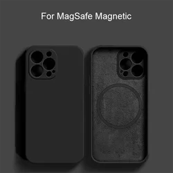 MagSafe Magnetic Wireless Charging Liquid Silicone Phone Case - Soft Back Cover - iPhone 12 Pro (Black)