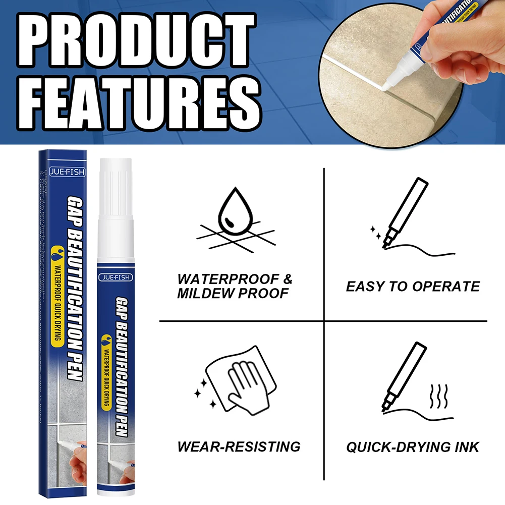 Waterproof Tile Gap Refill Repair Pen Odorless Wall Grout Marker Filling Agents
