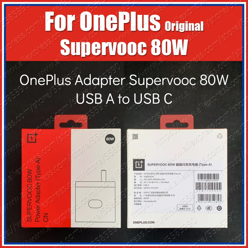 

VCB8JACH Original OnePlus 80W Supervooc OnePlus 10 Pro 10R ACE Nord 2T 9RT 9 Pro Nord CE 2 Power Adapter EU UK AU
