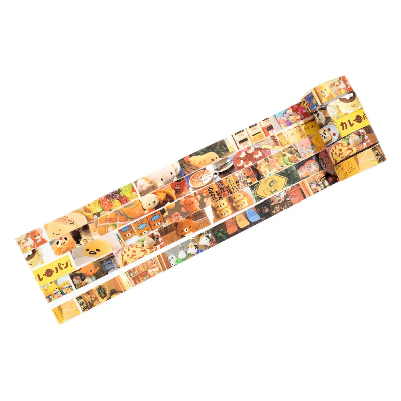 5roll/set Cute Y2K Retro Series Decoration Adhesive Tape Planner Scrapbooking Journal Collage DIY Material Sticker Stationery 5