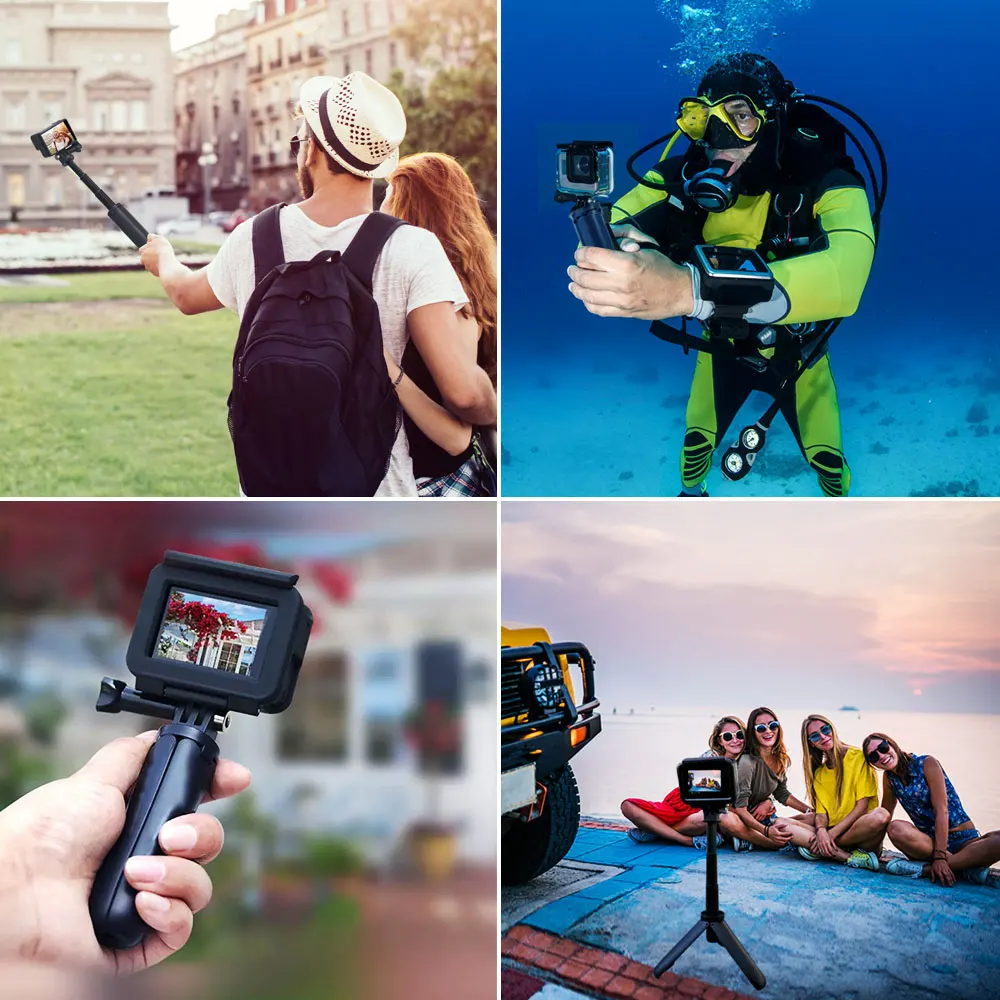 Mini Tripod Camera Tripod Camera Selfie Stick Selfie Stick Mini Retractable Selfie Stick Foldable Portable Tripod Go Pro Hero11 10 9 Black Session Osmo Insta Action Camera Vlog Stand
