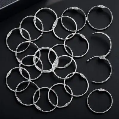 50Pcs 책 반지 플래시 카드 용 금속 루스 리프 바인더 링 노트 바인더 DIY 주최자 교실 홈 오피스 용품