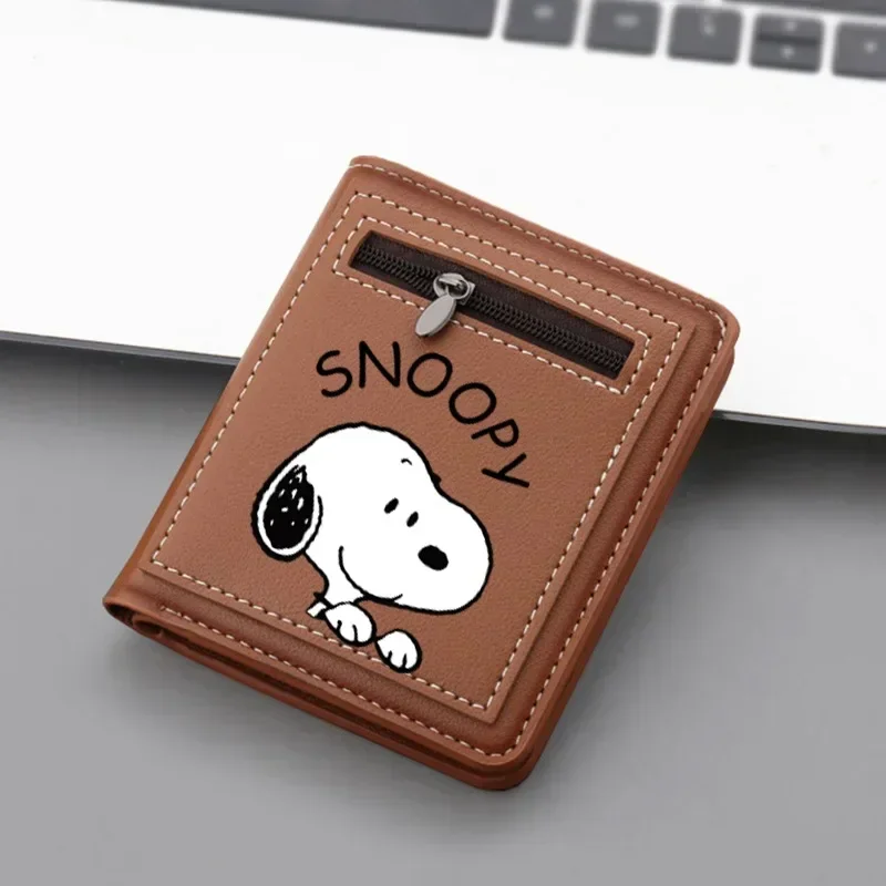 سنوبي الرجال محافظ أنيمي محفظة نسائية للعملات المعدنية حامل بطاقة الائتمان جواز السفر بولي مقاوم للماء حقيبة رخصة القيادة بطاقات الهوية غطاء امرأة أطفال هدية