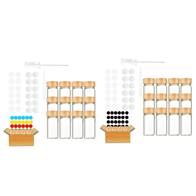 

Банки для специй с этикеткой, органайзер для приправ, стеклянные банки для специй с фотоэлементами, набор