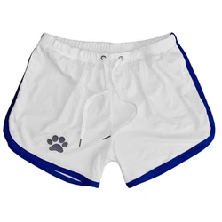 Men's Summer Breathable Mesh Fitness Shorts - XXL (White and blue)