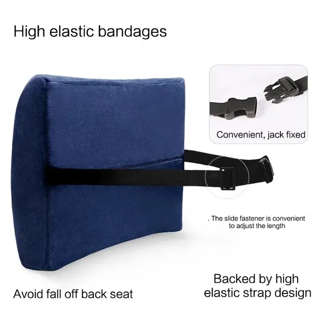 Siège de voiture en mousse à mémoire de forme, Support dorsal, oreiller lombaire, coussin de taille, housse en maille respirante pour chaise de bureau, accessoires d'intérieur 5
