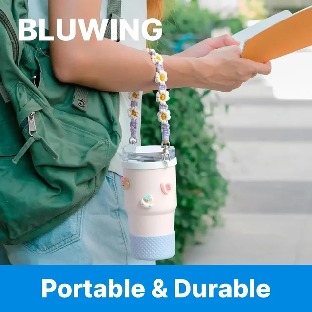 Water Bottle Handle with Strap for Owala Water Bottle Handle Fits Most 12-40oz Water Bottles for Stanley Cup for Hydro Flask 3