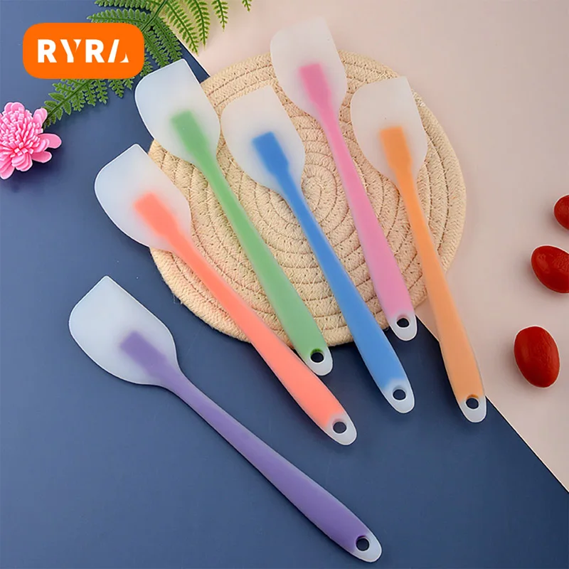 4Pcs Silicone Scraper, Non-Stick Heavy Duty Mini Rubber Silicone Spoon,  Silicone Spatula Set For Baking Kitchen Cake Scraper Spoon