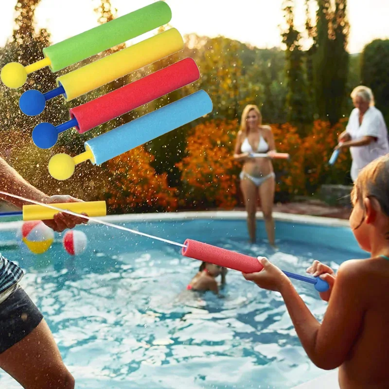 4pcs Water Blaster Water Guns for Kids Shooter Portable 4 Colors 30ft Range Children Foam Water Gun Summer Swimming Pool Toys