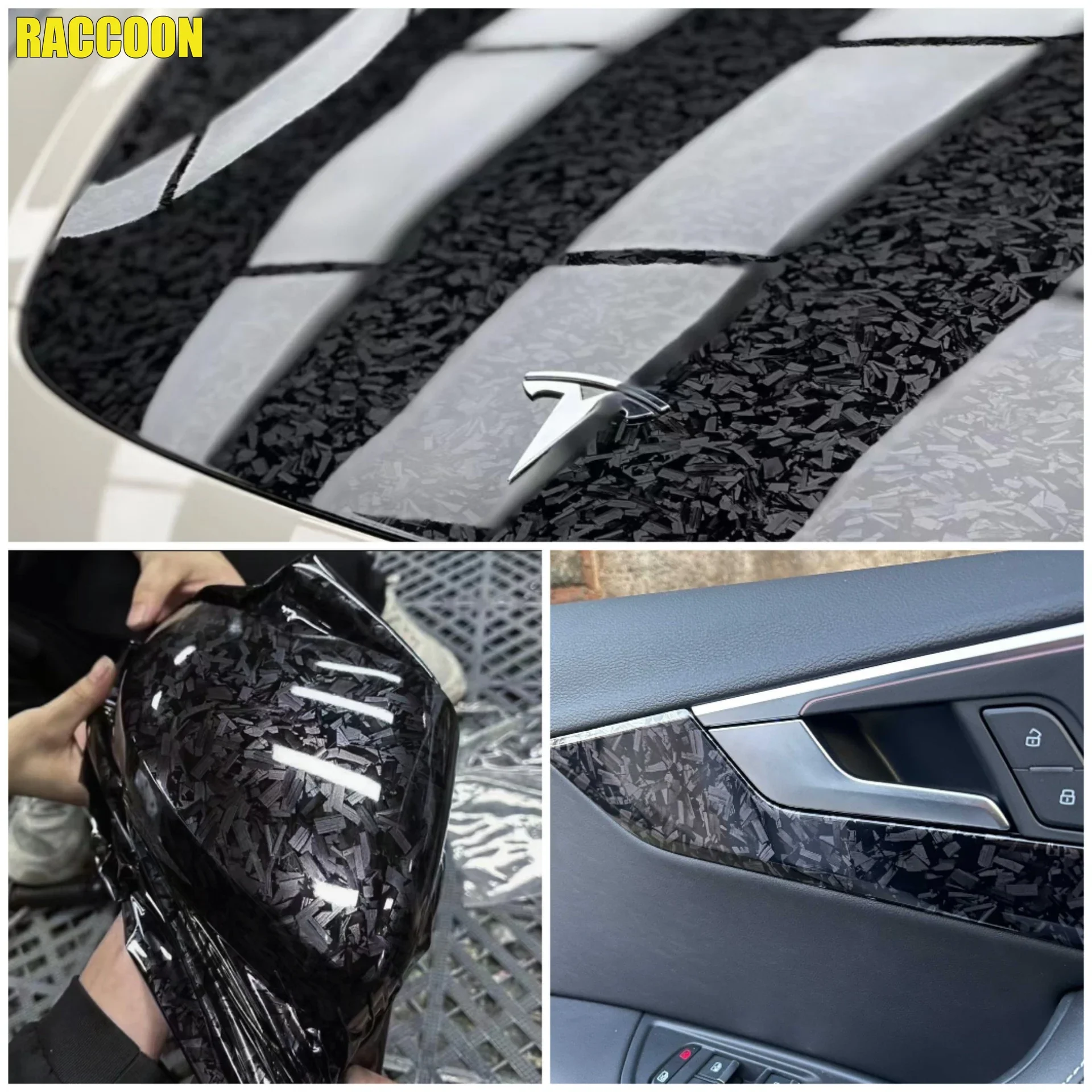 애완 동물 단조 탄소 섬유 레드 실버 블랙 탄소 비닐 랩 필름 자기 접착제 DIY 비닐 자동차 스티커 오토바이 포장