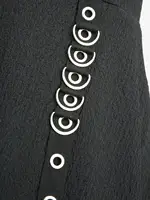 ROSEGAL Plus Size Women Casual Skirts Black Elastic Wais Textured Strap Buckle Grommet A Line Skirt With Pocket - Image 3