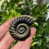 1pc Gold Obsidian Carving, Conch, Crystal Carving, Spiritual Symbol, Healing Crystal, Crystal Collection, Gift, Home Decor 3