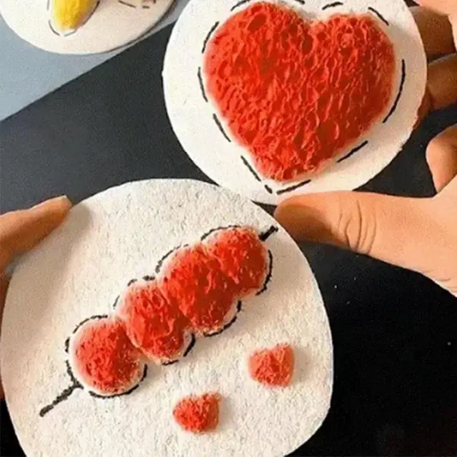 Carta da pittura vuota con texture in schiuma Disegno 3D Spugna magica su tela con pennello ad acqua Carta da pittura gonfia bianca per artigianato artistico fai-da-te 2