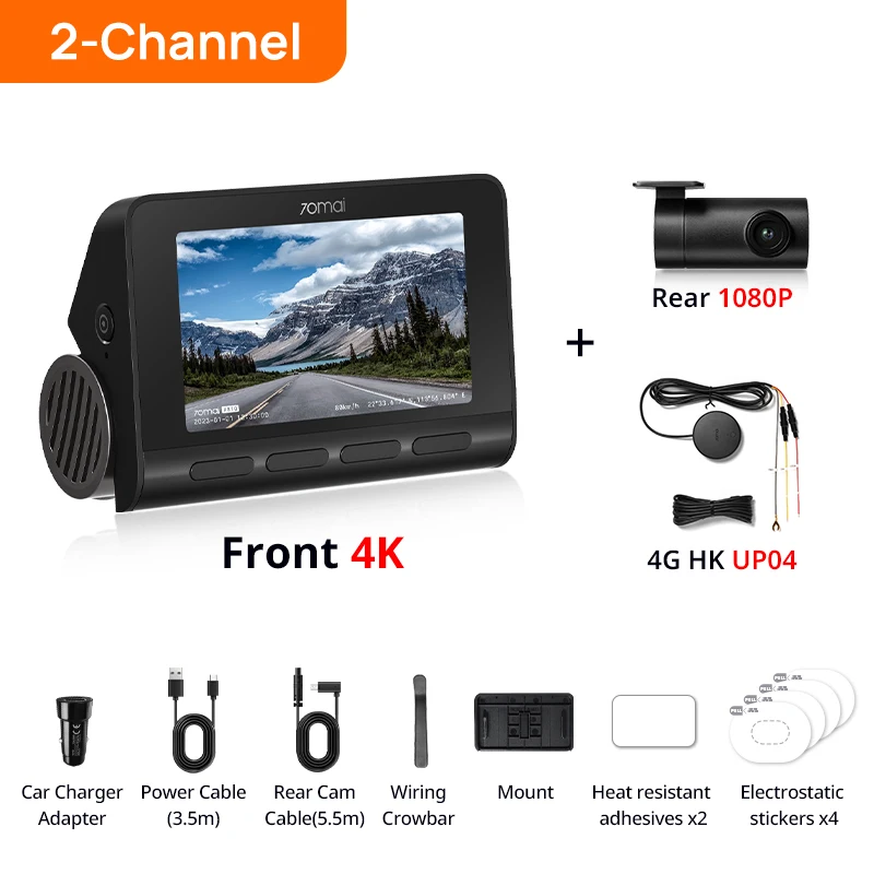 70mai A810 4K Dash Cam Built-in GPS ADAS Sony IMX678 24H Parking HDR
