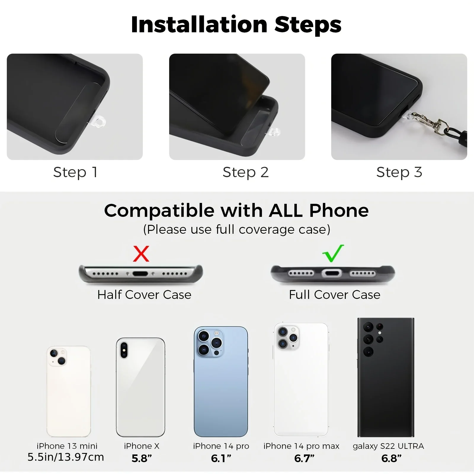8-Piece Anti-Theft Phone Tether Set with Carabiner