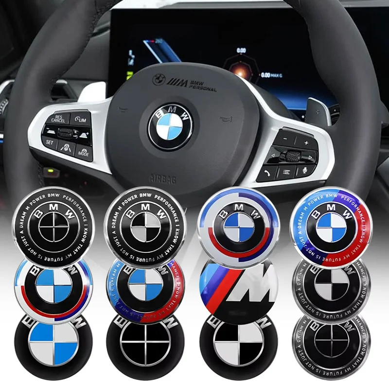 BMW E46 E90 E60 F30 F10 E39 E36 E87 F20 E90 E70 M3 M5 M6 G20 G30 E93 Z3 자동차 스티어링 휠 배지 엠블럼 스티커 자동차 스타일링
