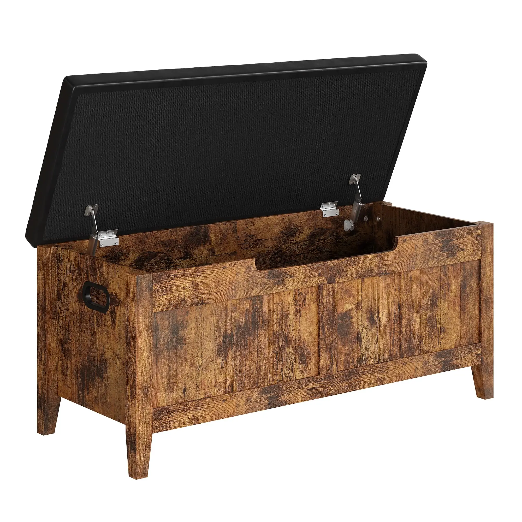 Storage Bench, 39.4” Wooden Chest Storage Box with 2 Safety Hinges, Entryway Benches with Flip-Top, Large Trunk for Living Room,
