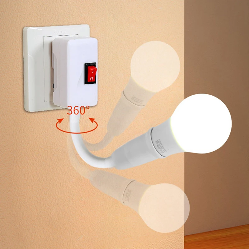 E27 Direct Plug in Swivel Head E27 Socket Bulb Holder EU Plug LED