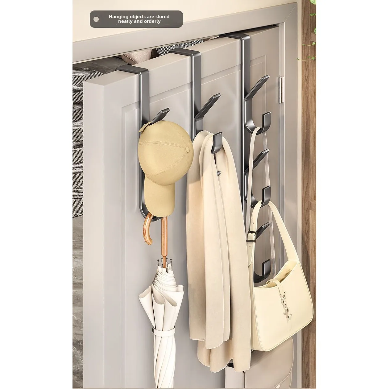 Easy Installation Door Hook Strong Metal Coat Rack Suitable for Clothes Hats and Bags Space Saving Design Bedroom