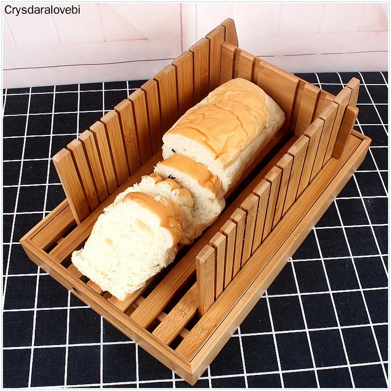 

Creative Bamboo Bread chopping board With bottom Easy to cut bread dessert Bread slice board Bread tray Kitchen supplies
