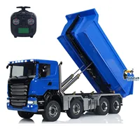 1/14 8x8 RC Hydraulic Full Dump Truck Roll-on off Dumper Car Differential Lock Axles Painted Finished Tipper Model for Adult 2