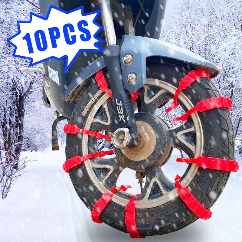 AntiSkidSnowChainsforMotorcyclesBicyclesWinterTireWheelsNon