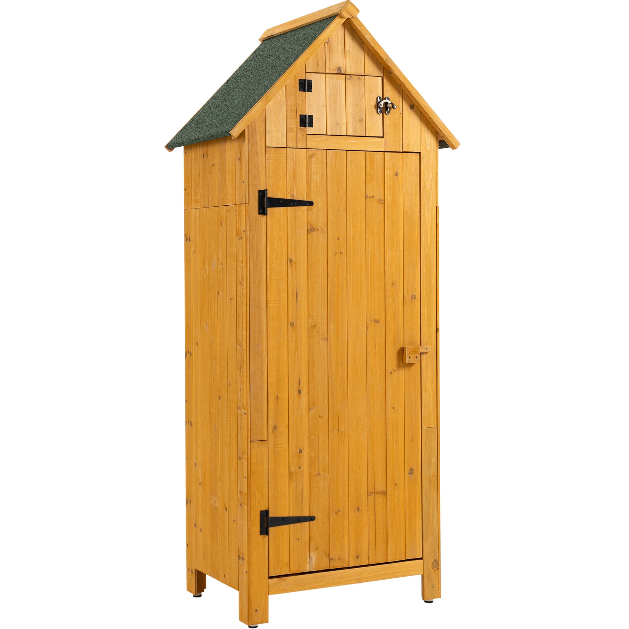 

Outdoor Garden Arrow Shed Storage Cabinet Lockers Fir Wood W/Single Door for Storing All Kinds of Tools&Accessories Natural