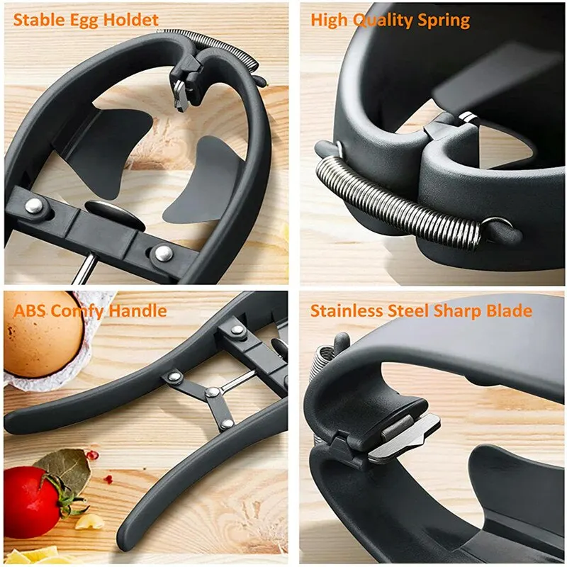 Manual Egg Tools Stainless Steel Egg Opener Scissors Eggshell Cracker Topper Eggs Opener Separator