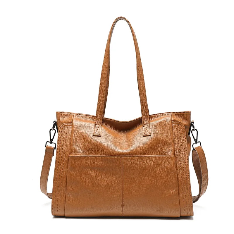 

Jonlily Women Genuine Leather Shoulder Bag High Capacity Commuter Bag Female Elegant Handbag Totes Casual Daybag Purse -KG1186