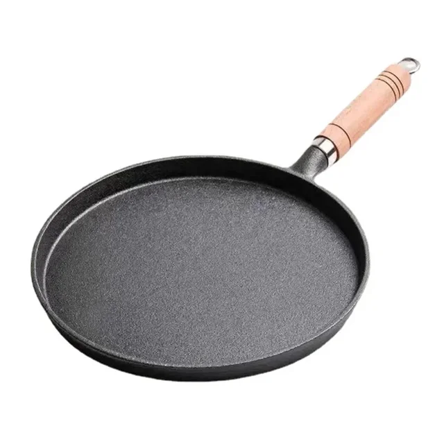 26cm Cast Iron Frying Pan Uncoated Non-stick Egg Pancake Pan Crepe Maker Steak Frying Pot Gas Induction Cooker Kitchen Cookware 3
