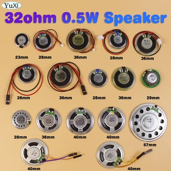 Altoparlante 32 Ohm 0.5W 32R Diametro 23MM 28MM 36MM 40MM 57MM con Cavo XH e Terminale 2.54, 0.5 Watt