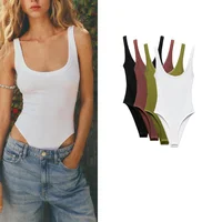 Early Autumn Women's Faion Casual round Ne Base T-irt Vest Street Sle Ribbed One-Piece ort Sve Polyester Fabric