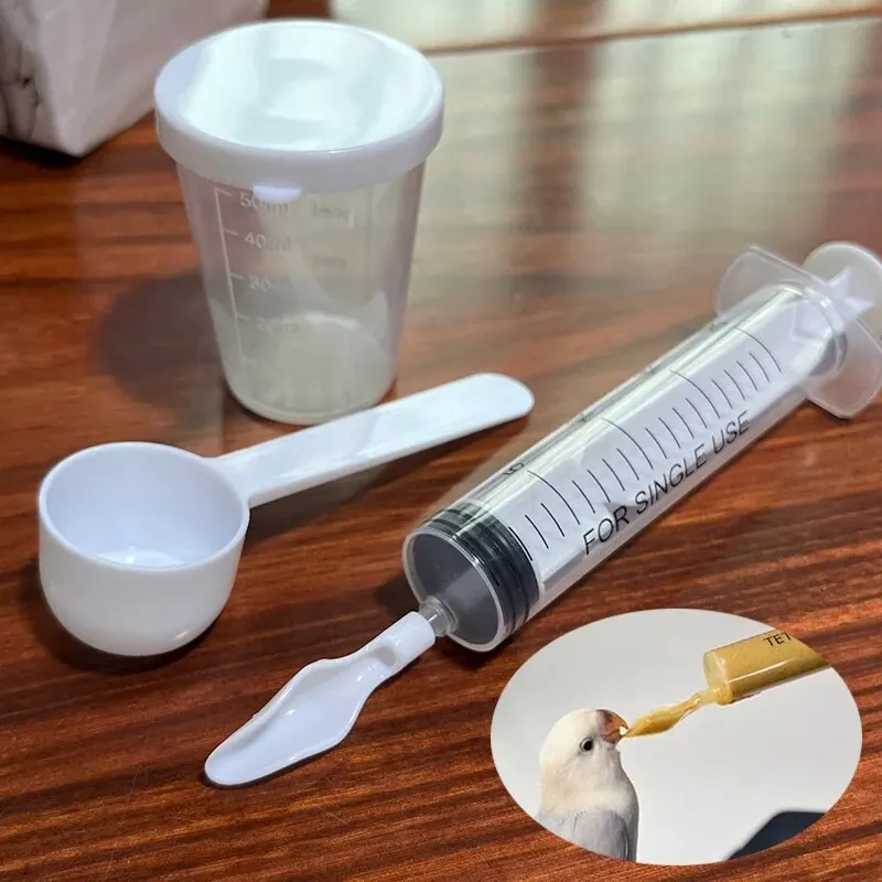 20ml Needle Feeder Bird Parrot Feeder Spoon Manual Syringe Baby Bird Water Milk Medicine Feeding Supplies 4Pcs