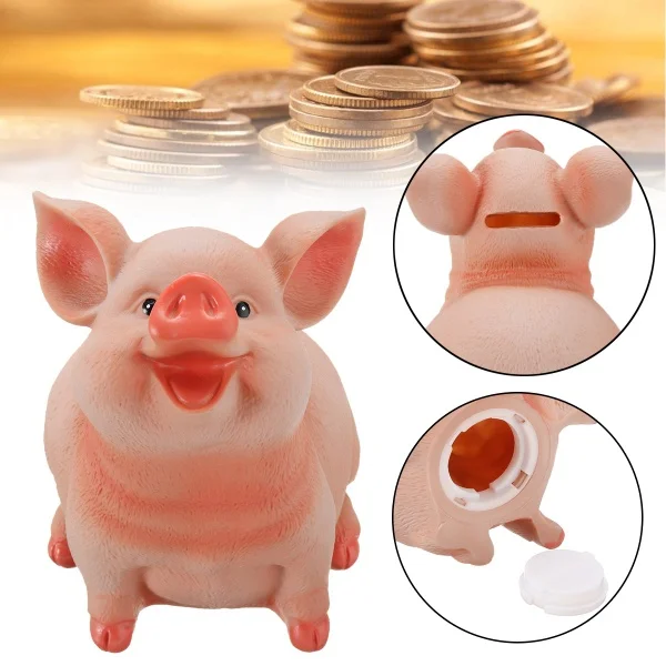 

Newest 14*12*11cm Piggy Bank Resin Craft Coin Bank Pig Shaped Money Box Kids Gifts