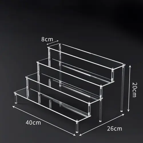 1-5 Tier Acrylic Display Risers Clear Shelf Doll Clay Figurine Display Stand for Desserts Perfume Organizer Showcase W-10 - Image 11