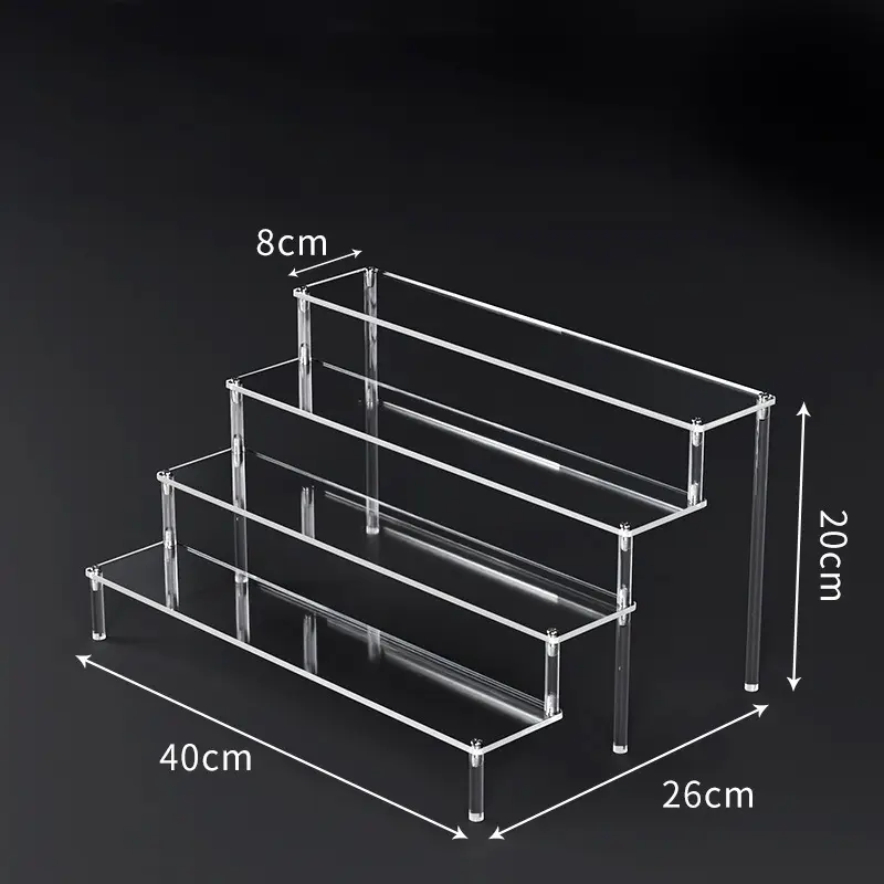 1-5 Tier Acrylic Display Risers Clear Shelf Doll Clay Figurine Display Stand for Desserts Perfume Organizer Showcase W-10 - Image 11