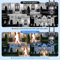 Caméra WiFi extérieure de sécurité domestique 10K 20MP, 4 objectifs, 4 écrans 360 °   Protection de sécurité de caméra PTZ de surveillance sans fil CCTV à zoom 16X 6
