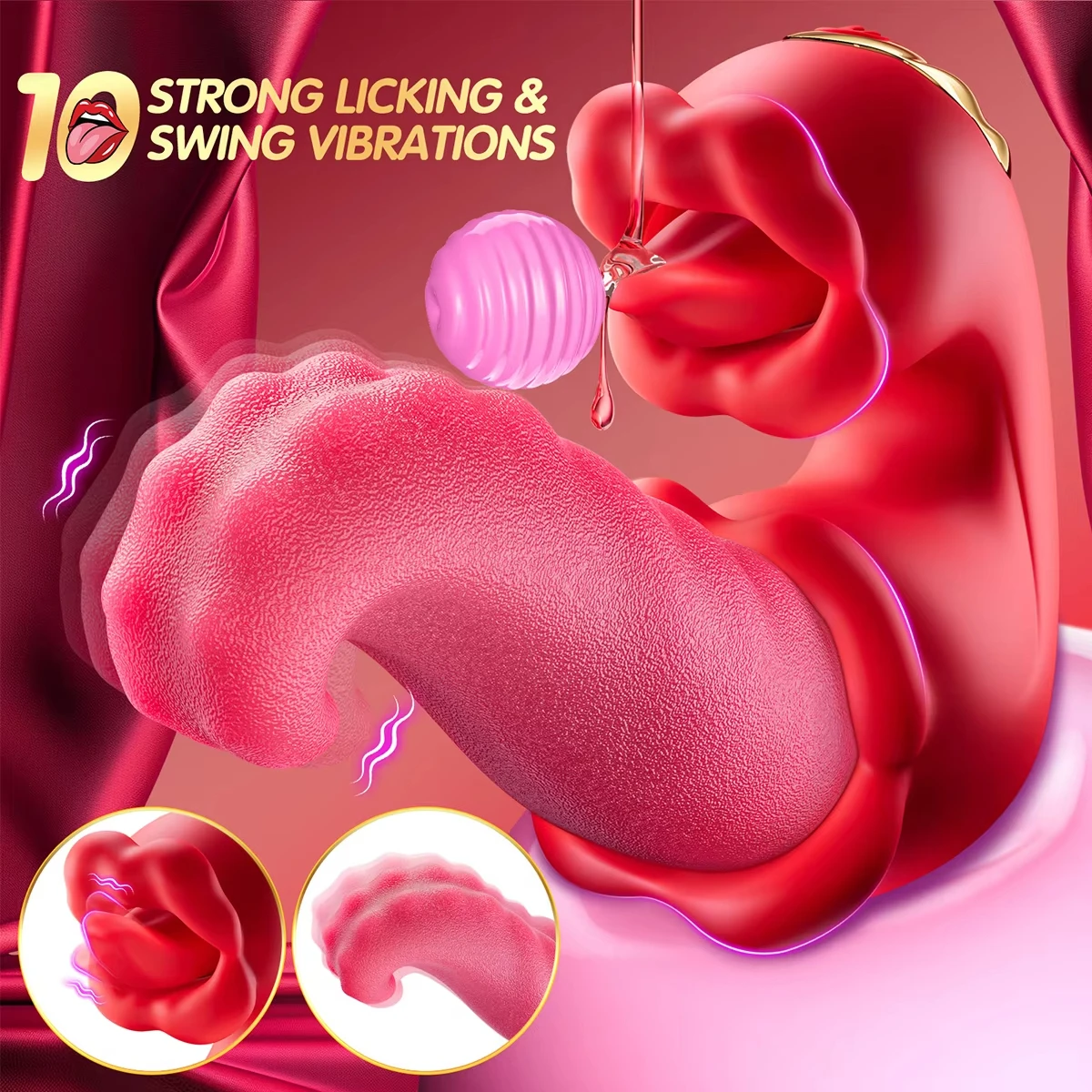 BESTCO 18 + Female Nipple Clit Tongue Vibrator Tools Licking Swing 3 in 1 Masturbation Adult Sex Toy Erotic Goods for Women Shop