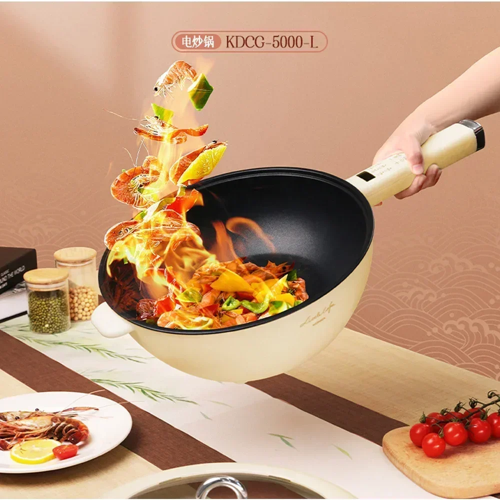 

5L Electric wok Integrated non-stick wok Household large capacity electric wok Intelligent reservation cooking Electric hot pot