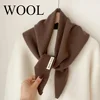 British Korean Triangle Scarf  Niche Wool  Triangular Scarf Women Headscarf Knitted Scarf Multi-functional Warm Knitted Scarf 1