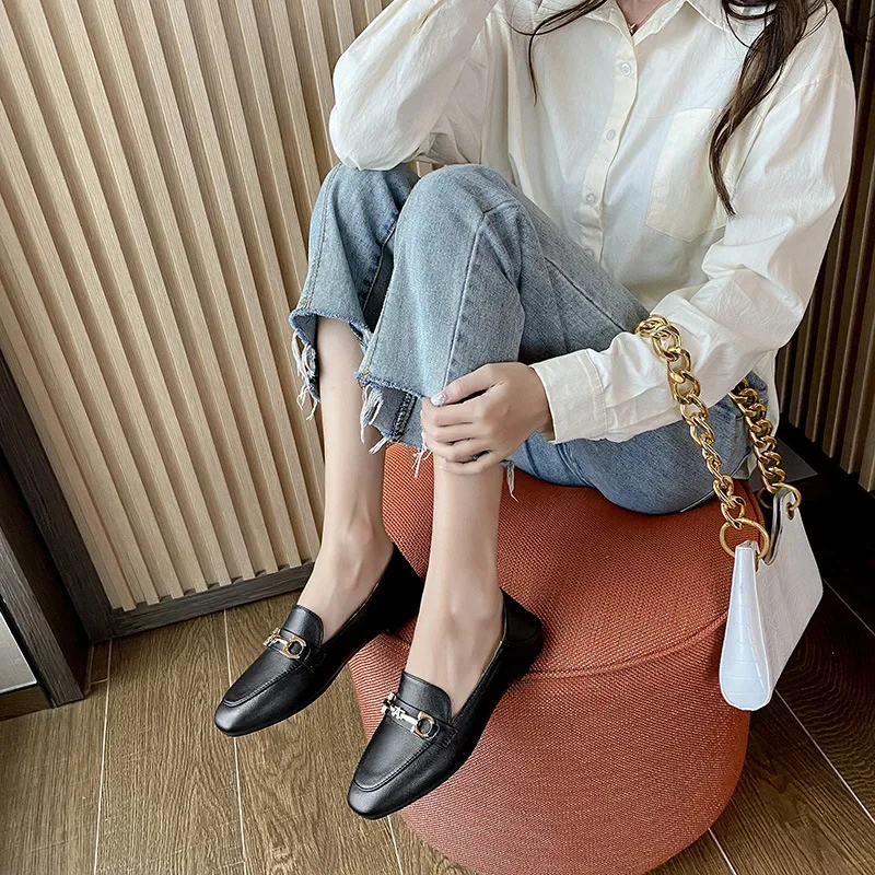 Spring Flat Non-slip British Style Casual Loafers Women Slippers