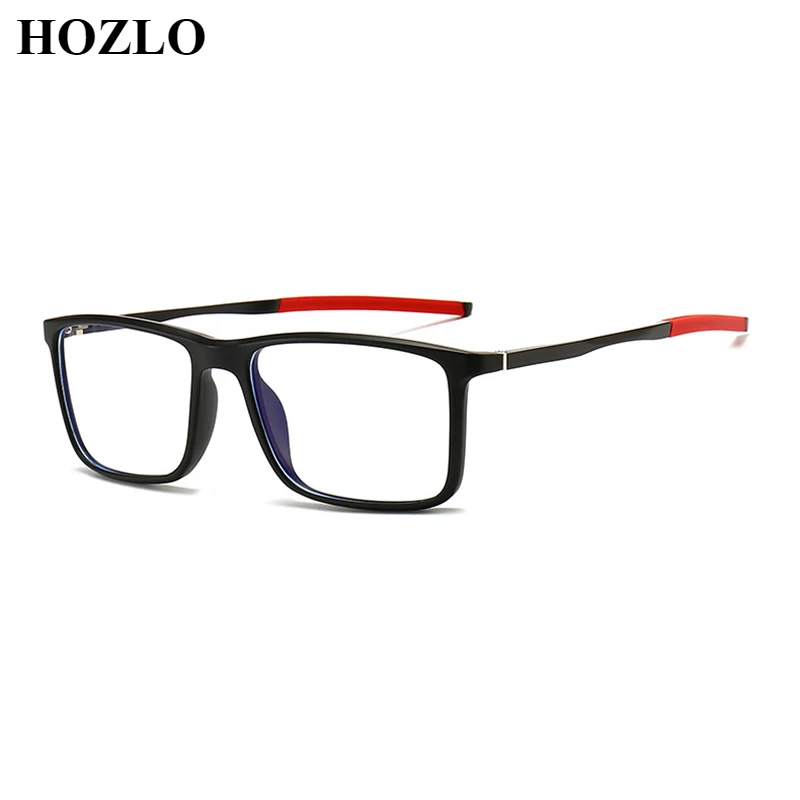 

New Retro Men Rectangle Anti Blue Ray Myopia Glasses Male TR90 Frame + Aluminum Magnesium Alloy Leg Sport Nearsighted Spectacles